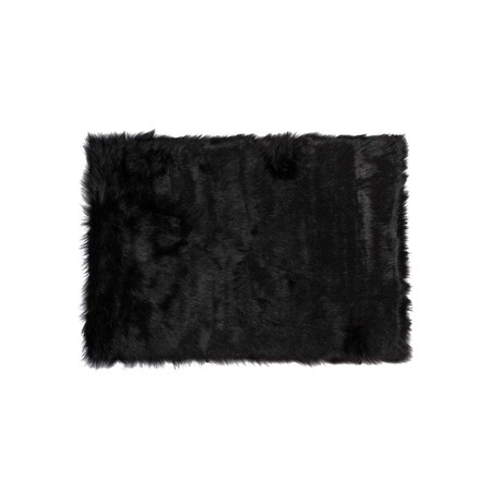 Palacedesigns 3 x 5 in. Sheepskin Rug & Throw - Black PA1861871